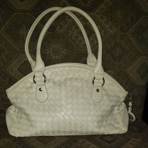 Anne Klein Ivory braided leather tote